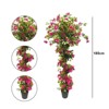 Artificial Bougainvillea Tree with Flowers and Leaves, Potted Faux Bougainvillea Plant for Home Office Garden Decor, Indoor Outdoor Use - 2 of 4