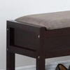Homy Casa Wooden Storage Shoe Bench with Upholstered Seat for Entryway, Hallway, Espresso - 4 of 4
