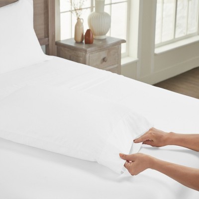 Bright White King Size Cotton Sateen Pillowcases, Set of 2