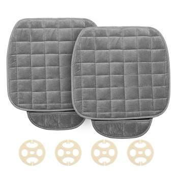 Unique Bargains Car Front Seat Cover Breathable Plush Pad Mat Chair Cushion Universal 2 Pcs Gray 19.29x18.50