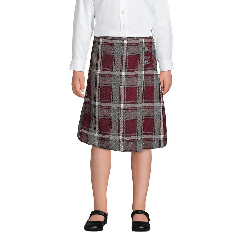 Lands' End School Uniform Kids Plaid A-line Skirt Below the Knee, 3 of 4