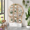Tangkula 71" Tall Metal Bookcase 6-Tier Gold Bookshelf w/ 2 Storage Drawers Home Office - 3 of 4