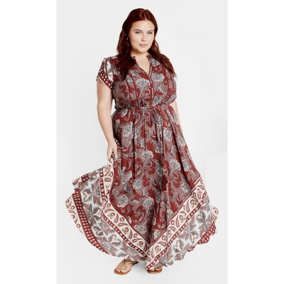 Women's Plus Size Lilah Maxi Dress - ginger | CITY CHIC