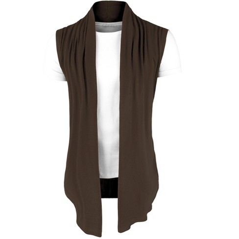 Long open front on sale vest