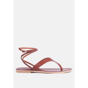 WRAP-UP Tie around Tan Flat Sandals - 1 of 4