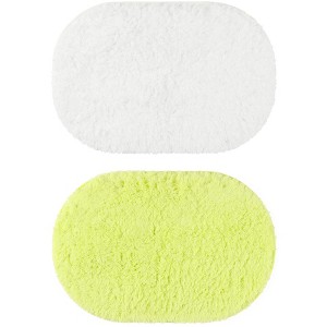 Unique Bargains 2 Pcs Absorbent Soft Thick Shag Bath Mats for Shower Bathtub Spa Floors - 1 of 4