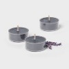 12pk Tealight Candles Charcoal and Black Teak - Threshold™: Scented, 4hr Burn Time, Paraffin & Palm Wax - image 2 of 2