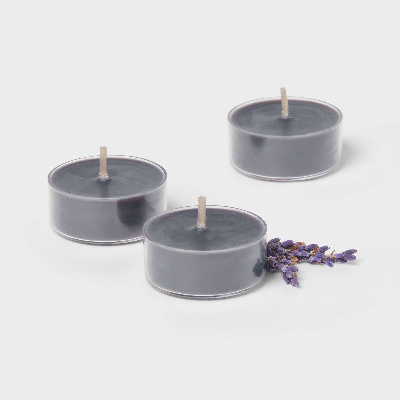 12pk Tealight Candles Charcoal and Black Teak - Threshold&#8482;, 2 of 3