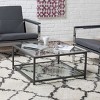 30" Camber Modern Square Coffee Table with Clear Glass Pewter - Studio Designs Home: Metal Frame, Rectangle Shape - 2 of 4