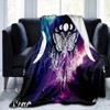 Lomsoe Purple Moon Phase & Moth Print Flannel Blanket - All Seasons Soft and Warm Throw Blanket for Bed, Napping, Camping, Travel, Office - 4 of 4