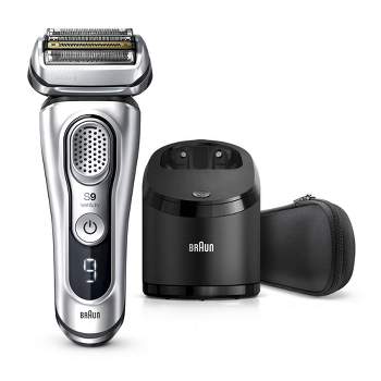 Braun Electric Razor for Men, Waterproof Foil Shaver, Series 9 Pro 9477cc,  Wet & Dry Shave, with Portable Charging Case, ProLift Beard Trimmer, 5-in-1  Cleaning & Charging SmartCare Center, Silver .9477cc