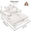 59-64.5" Oversized Chaise Lounge Chair with Adjustable Backrest, Corduroy Deep Seat Sleeper Sofa Bed for Living Room-3irtyhousy - 4 of 4