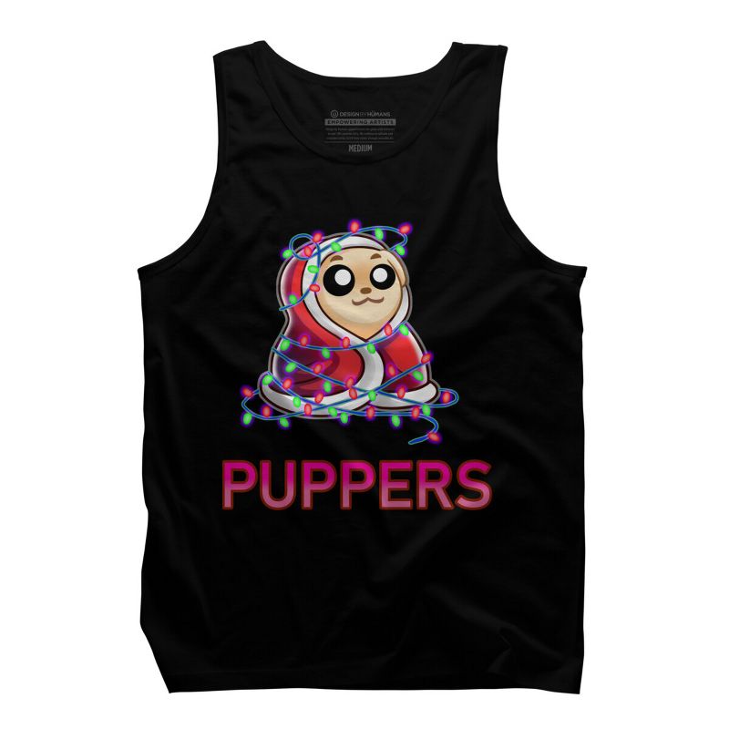 Men's Design By Humans Comfy Christmas Pupper By Puppers Tank Top, 1 of 5
