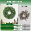 24 Inch Real Norfolk Pine Wreath with Lights for Front Door Winter Decor Outdoor Indoor Xmas Wreath Large Green - 2 of 4