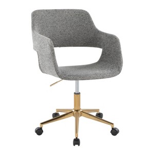 TiramisuBest Contemporary Grey Fabric Task Chair with Adjustable Features and Gold Base - 1 of 4