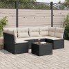 vidaXL Garden Sofa Set Black PE rattan Large Adjustable Feet Modular - 2 of 4