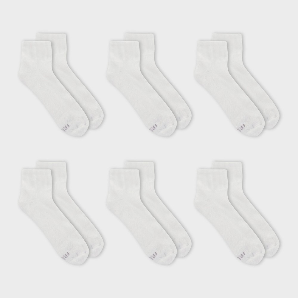 Fruit of the Loom Women's Cushioned 6pk Ankle Athletic Socks - White 4-10 -  78596016