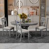 Vintage Extendable Round Dining Set, Solid Wood Table and 4 Upholstered Chairs, 42"-54" Adjustable for Kitchen Dining Room-3irtyhousy - 2 of 4