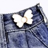 Anna-Kaci 3-Piece Wing-Shaped Jean Buckle Extender Set with Decorative Sculpted Design for Adjustable Waistroom and Denim Accents 1.5x1.4in - White - 2 of 4