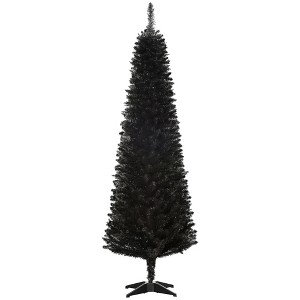 Aghana Digitals 6ft Black Slim Pencil Artificial Christmas Tree with 390 Realistic Branches, - 1 of 4