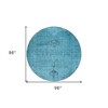 Denim Blue And Navy Blue Oriental Washable Indoor Outdoor Area Rug - 3 of 4