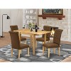 HomeStock 5-Pc Natural Oak Finish Solid Wood Top - Dining Room Set - Seats 4 - 2 of 4