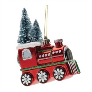 Glittered Glass Train Ornament (Set of 6) - 1 of 4