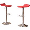 Roundhill Furniture Contemporary Chrome Air Lift Adjustable Swivel Stools with Red Seat, Set of 2 - 4 of 4