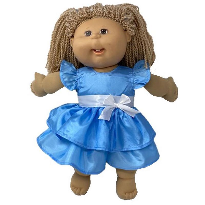 Doll Clothes Superstore Blue Ruffle Dress Fits Cabbage Patch Kid Dolls, 3 of 7