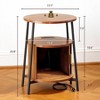 1PC/2PCS Fluted 2 Tiers Side Table Charging Station Round Storage Cabinet Mid Century Modern End Table Small Space Bedroom Living Room - 2 of 4