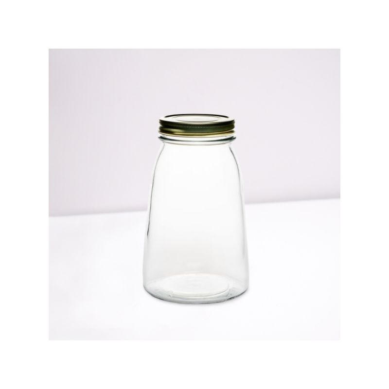Amici Home Cantania Canning Jar, Airtight, Italian Made Food Storage Jar Clear with Golden Lid, 3-Piece, 4 of 5