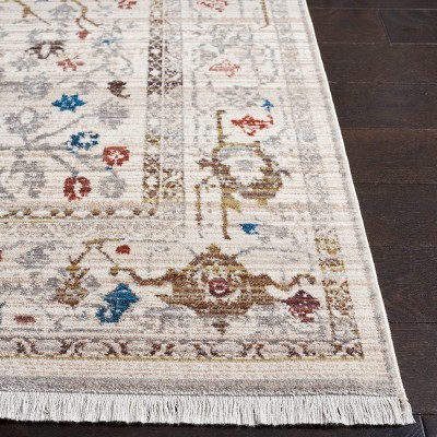 Ivory and Sage Vintage Persian Flat Woven Area Rug 5' x 7'