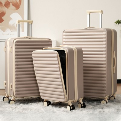 Hardshell Luggage Sets, 20/24/28 IN Suitcase with Front Pocket, TSA Lock, USB Interface -ModernLuxe