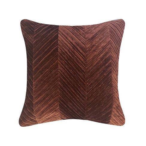 Chevron Velvet Throw Pillow Rust Edie Home Target