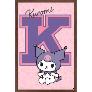 Trends International Hello Kitty and Friends: 24 College Letter - Kuromi Framed Wall Poster Prints