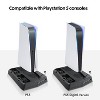 Wasserstein 3-in-1 Playstation 5 Vertical Cooling Stand with DualSense Controller Charging Station, Cooling Fan, and Video Games Storage - image 2 of 4