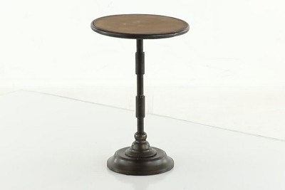 Industrial Wood Pedestal Accent Table Brown - Olivia & May : Target