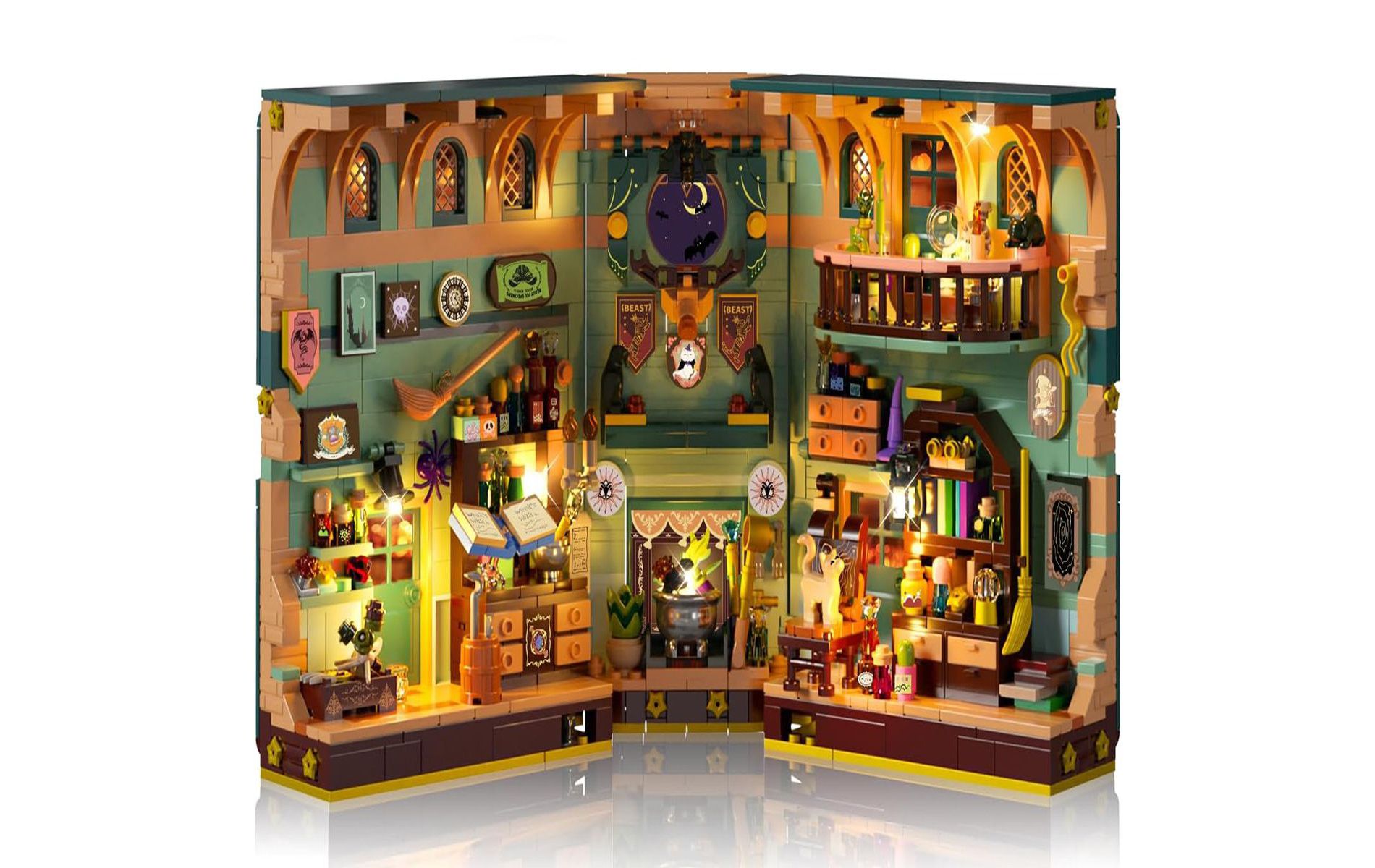 990 PCS Miniature Book Nook House Building Brick Model for Adults and Kids Age 8+