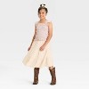 Girls' Tiered Midi Skirt - Cat & Jack™ Cream - 3 of 3