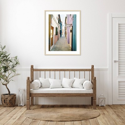 Colorful Alleyway 33"x41" Natural Wood Framed Photography Print