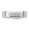 Black Bow Jewelry 6mm Rhodium Plated Sterling Silver Brushed Ridged Standard Fit Band - 3 of 4