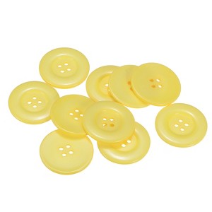 Unique Bargains Resin Round Flat 4-Hole DIY Craft Sewing Buttons 60L 1.5" 10 Pcs - 1 of 4