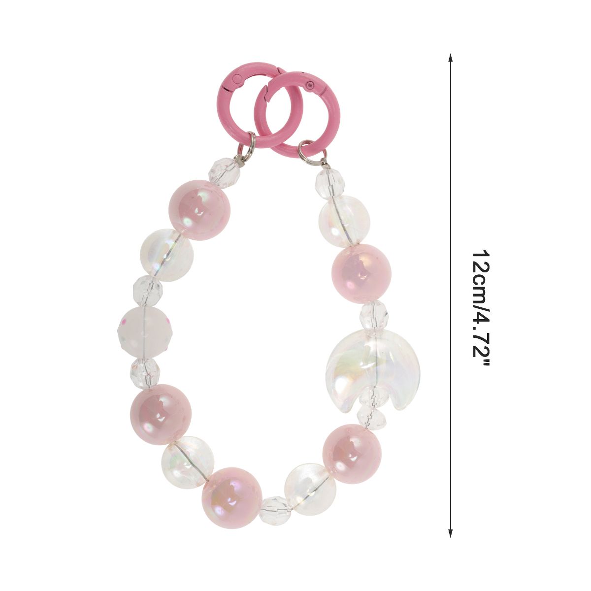 Unique Bargains Moon Phone Charm Light Pink Clear 1 Pc - thumbnail 3