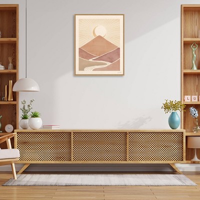 Beige and Brown Nature Vista Framed Canvas Wall Art