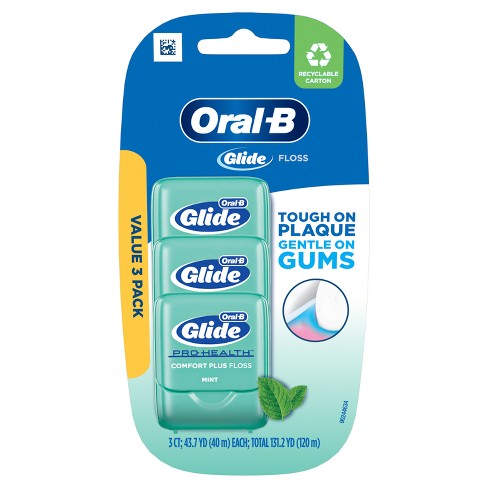 Oral-b Glide Pro-health Comfort Plus Dental Floss, Extra Soft, 40m, 3 Pack  : Target