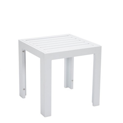 Chelsea White Aluminum Square Patio Side Table