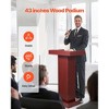 VEVOR Podium Stand, 41-Inch Wooden Lectern, Laptop Desk with Wide Reading Surface and Storage Shelf, Edge Stopper, Elegant Design, Brown - 3 of 4