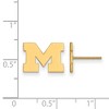 Black Bow Jewelry 14k Yellow Gold Plated Sterling Silver Michigan Wolverines NCAA Post Earrings - 2 of 3