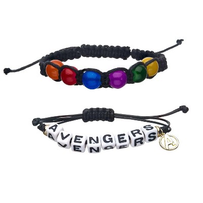 SalesOne LLC Marvel Avengers 2 Piece Beaded Cord Bracelets