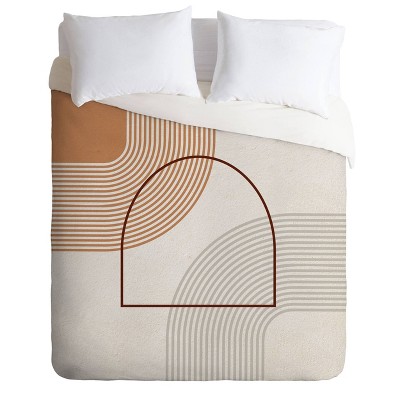 King Iveta Abolina Mid Century Line Art Comforter Set Brown - Deny Designs